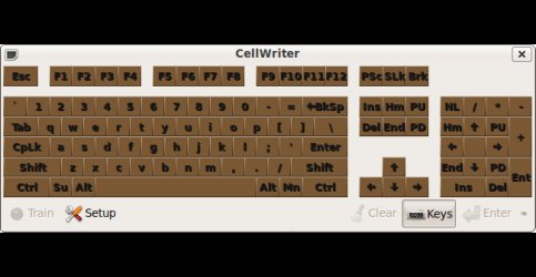 CellWriter - klávesnice na obrazovce