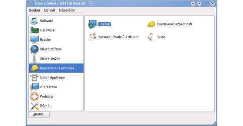 Spouštění konfigurace firewallu v programu YaST2