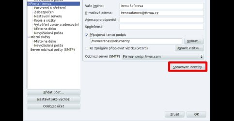Spravování identit přidává další odesílací adresy