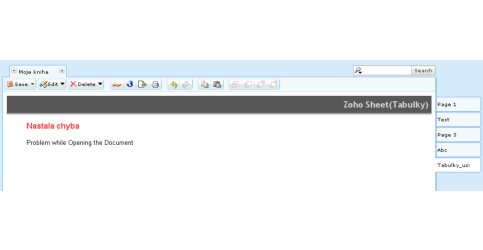 Zoho Notebook - chyba při otevírání dokumentu