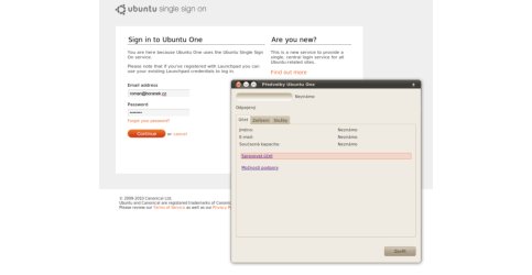 Propojení počítače a Ubuntu One účtu