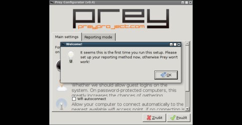 První spuštění konfiguračního programu na Linuxu
