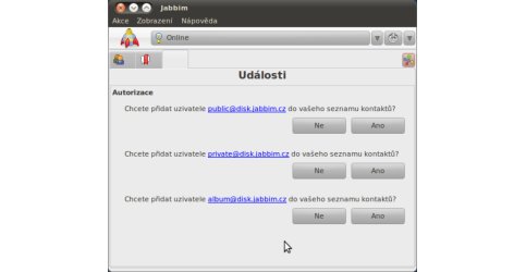 Autorizace Jabber disku