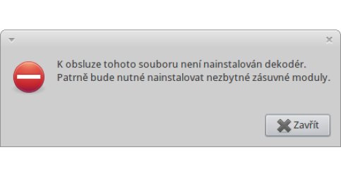 Chyba při pokusu o přehrání DivX souboru v Parole, tentokrát je to trochu lepší