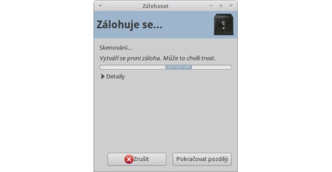 Průběh zálohy