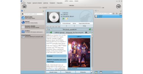 Amarok přehrávající MP3