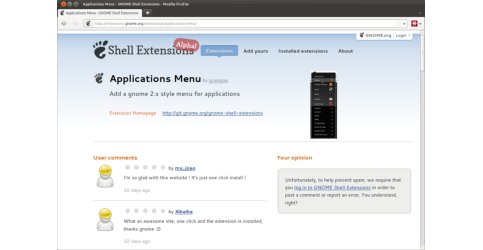 Databáze rozšíření pro GNOME Shell – rychle a přehledně