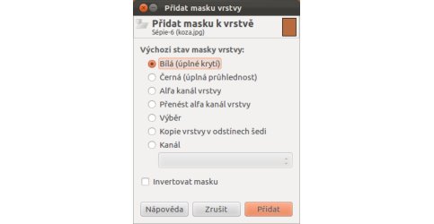 Dialogové okno přidání masky