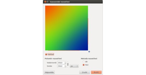 Dialogové okno Gaussovského rozostření