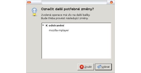 Požadavek správce balíků k vyřešení závislostí