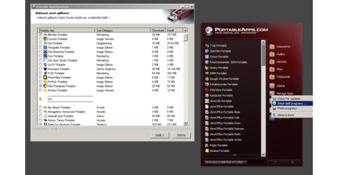 Instalace nových aplikací prostřednictvím PortableApps store
