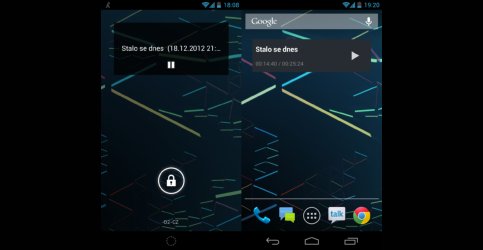 Ovládání ze zamykací obrazovky a widget