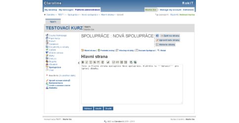 Spolupráce - úprava wiki stránky