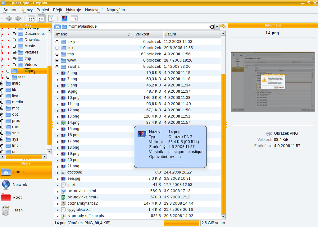Dolphin - správce souborů