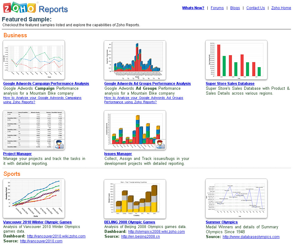 Zoho Reports - nabídka kvalitních databází