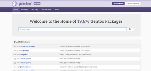 Gentoo package list