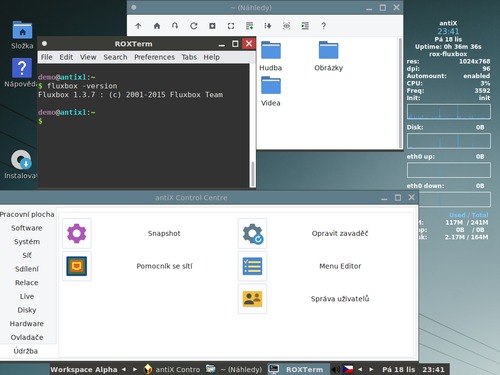 AntiX Linux 22 - Fluxbox 1.3.7