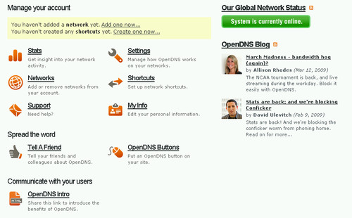 Dashboard OpenDNS