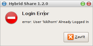 Pokud používáte účet na serveru hybrid-share.sf.net, po znovuspuštění ukončeného programu se nelze několik minut přihlásit