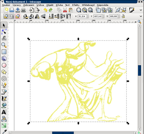 Bitmapa otevřená v Inkscape