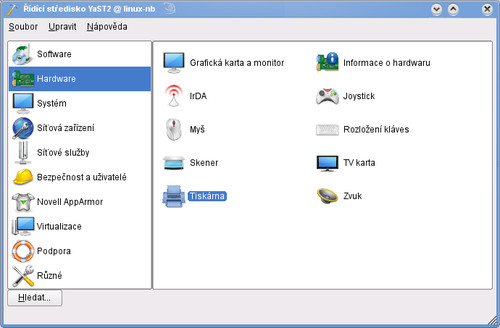 Nastavení tiskáren v programu YaST2