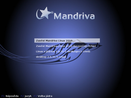 Po instalaci více jader si v nabídce GRUB vyberete buďto starší, nebo volbou 'Zavést Mandriva Linux 2010' nejnovější jádro