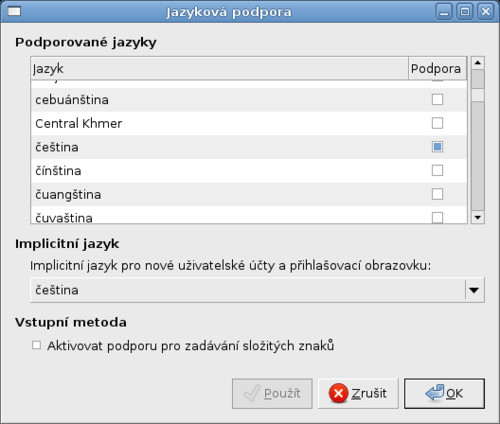Plná podpora češtiny