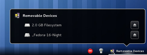Výměnné disky lze spravovat přímo v GNOME Shellu