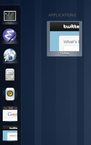 Spouštěč webové aplikace Twitter, zdroj blogs.gnome.org