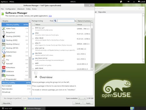 Používání GNOME 3.2 v distribuci openSUSE 12.1