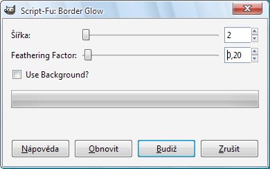 Nastavení filtru Border Glow