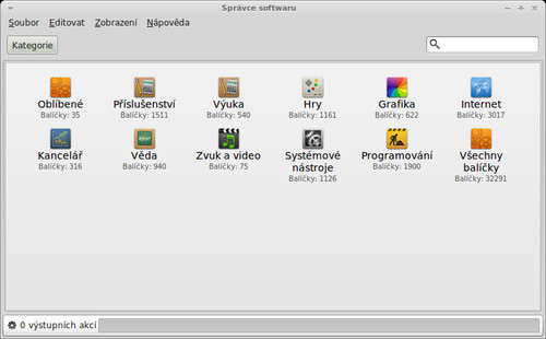 Správce softwaru v distribuci Linux Mint