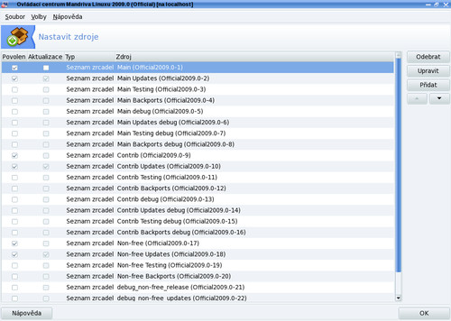 Nástroj pro přidání a úpravu zdrojů softwaru (Mandriva Linux)