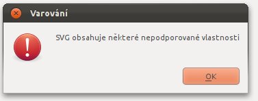 Varování před nepodporovanými vlastnostmi SVG
