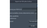 Nastavení exportu PDF