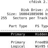 Linuxovský cfdisk vo FreeBSD