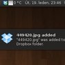 Dropbox umí spolupracovat i se systémem notifikací a upozorňuje na změněné soubory