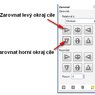 Možnosti zarovnávání objektů v obrázku pomocí nastavení voleb nástroje Zarovnání