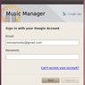 Při každém startu Music Manageru se musíte přihlásit ke svému účtu na Googlu