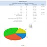 Ukázka HTML Výstupu obsahujícího statistiku a graf, graf je možno pomocí ikony dole jednoduše přepínat mezi koláčovým/sloupcovým