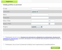 Registrace vyžaduje, abyste si přečetli VOP
