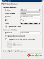 Přidávání účtu
