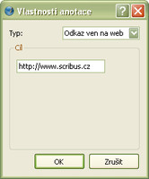 Vloženie internetového odkazu