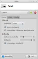 Předvolby panelu
