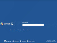 Přihlašovací dialog distribuce CentOS 5