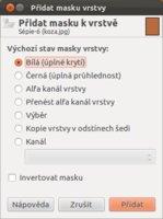 Dialogové okno přidání masky