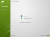 Výběr upgradu v instalátoru openSUSE