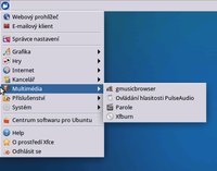 Spouštěcí nabídka v prostředí Xfce