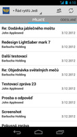 Datovka pro Android – seznam přijatých zpráv