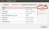 Okno a volba pro přidání dalšího připojení